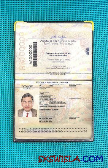 Brazylia paszport wersja 2 (2019-obecnie) wygląd zdjęcia pliki PSD, skan i fotografowany obraz